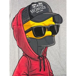 Reason Clothing Homies New York Graphic T-Shirt Grey Red Hoodie RR5-022 Mens M